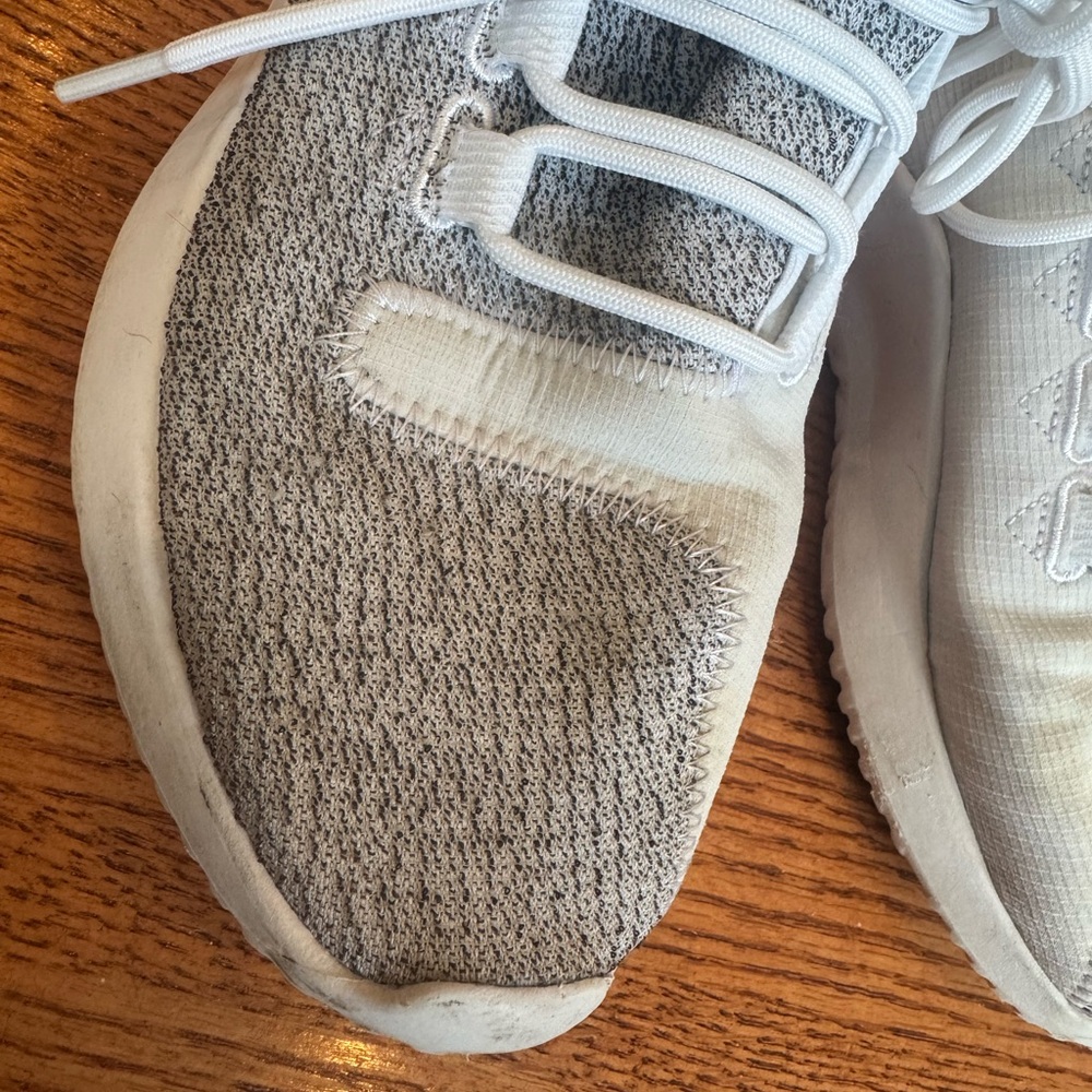 Adidas Light Gray and White Sneakers - Picture 7 of 9